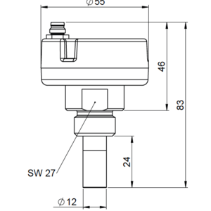 Dimensions du capteur de point de rosée FA 505 de CS INSTRUMENTS