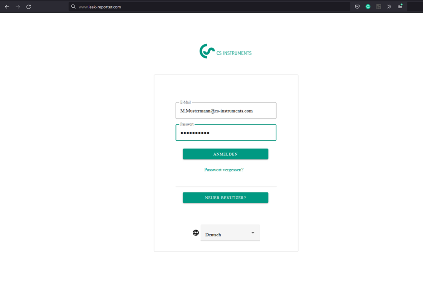 Interface: Login Seite mit URL