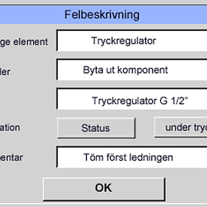 Användargränssnitt: Läckageöversikt resp. felbeskrivning 