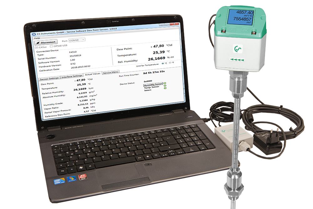 Service Software for the VA 5xx flow sensor series by CS INSTRUMENTS