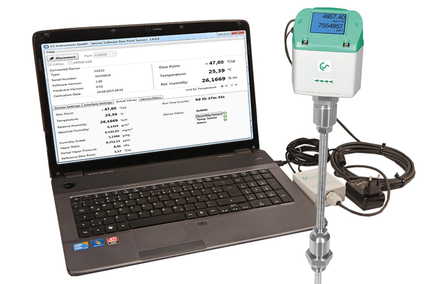 Service Software for the VA 5xx flow sensor series by CS INSTRUMENTS