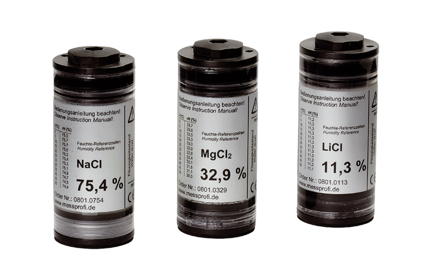 Control and calibration set for dew point sensors