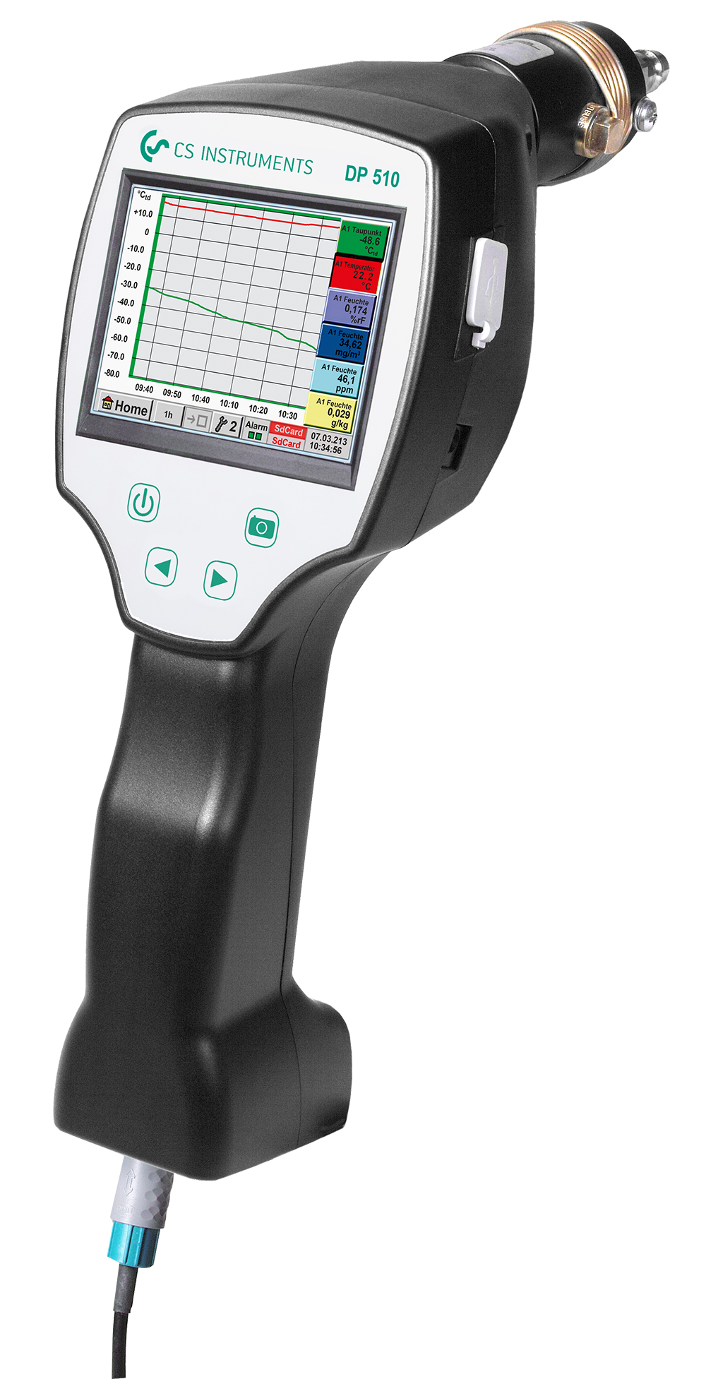 Portable dew point meter DP 510 with third party sensor