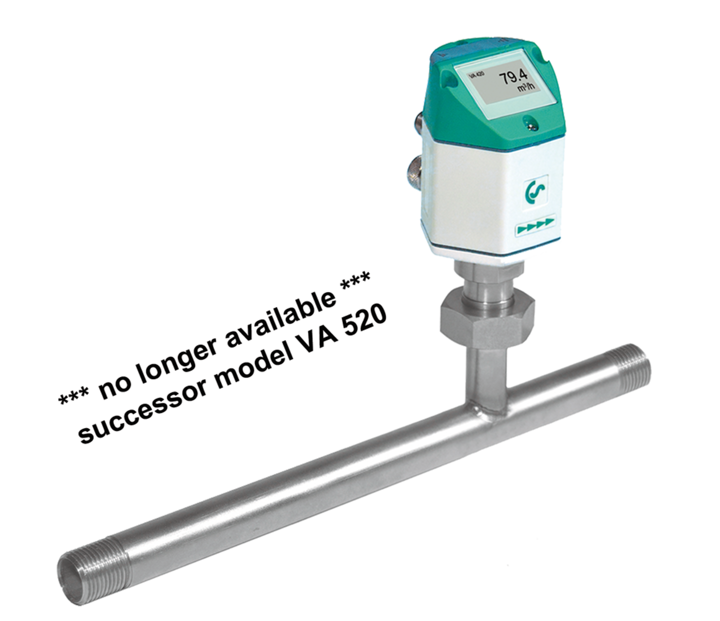 Flow sensor VA 420 with integrated measuring section