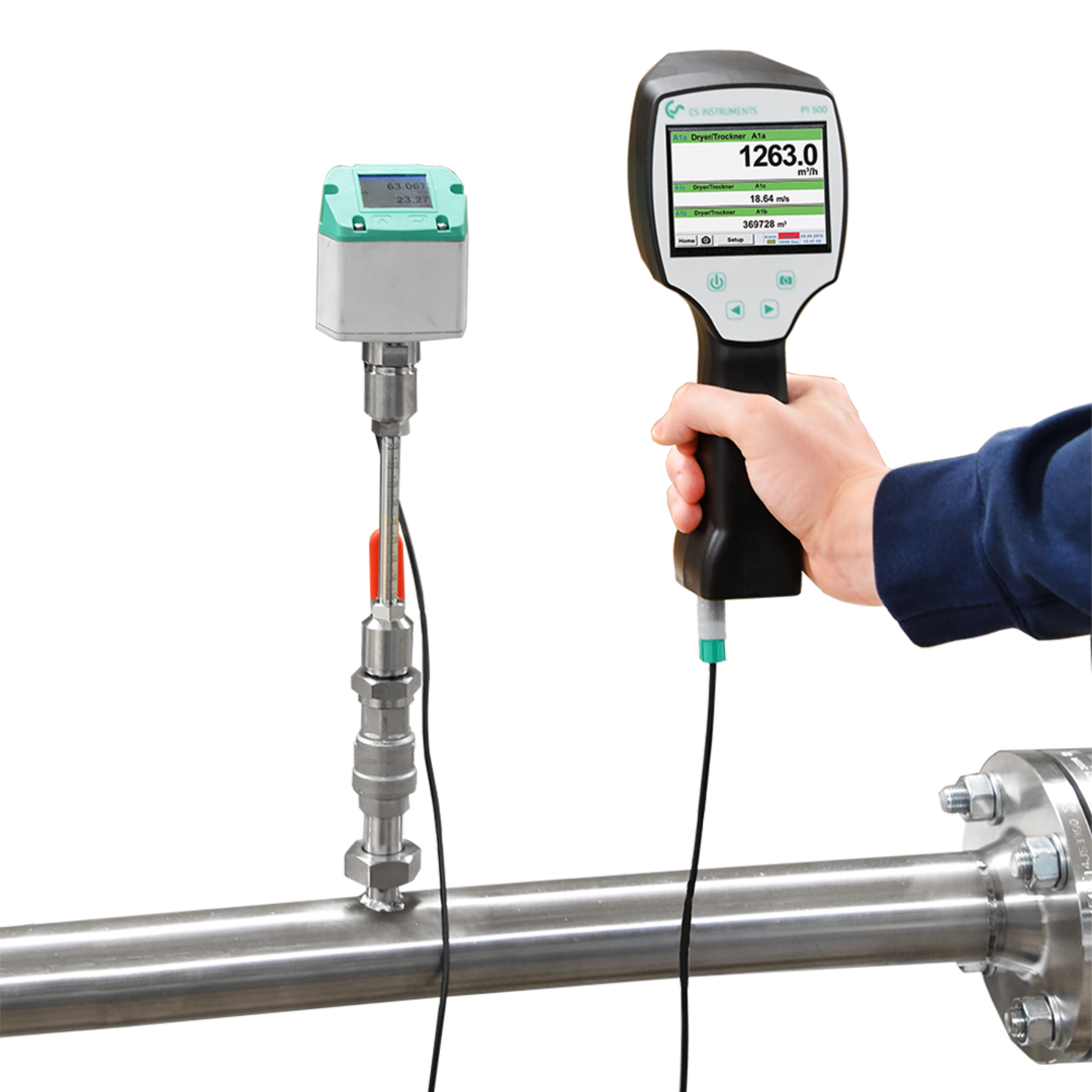 Portable flow meter with integrated data logger - PI 500 | CS INSTRUMENTS