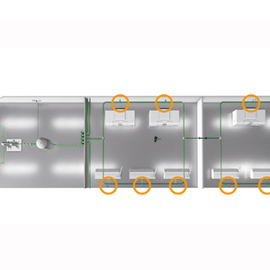 Operating scenario for monitoring individual lines or machines