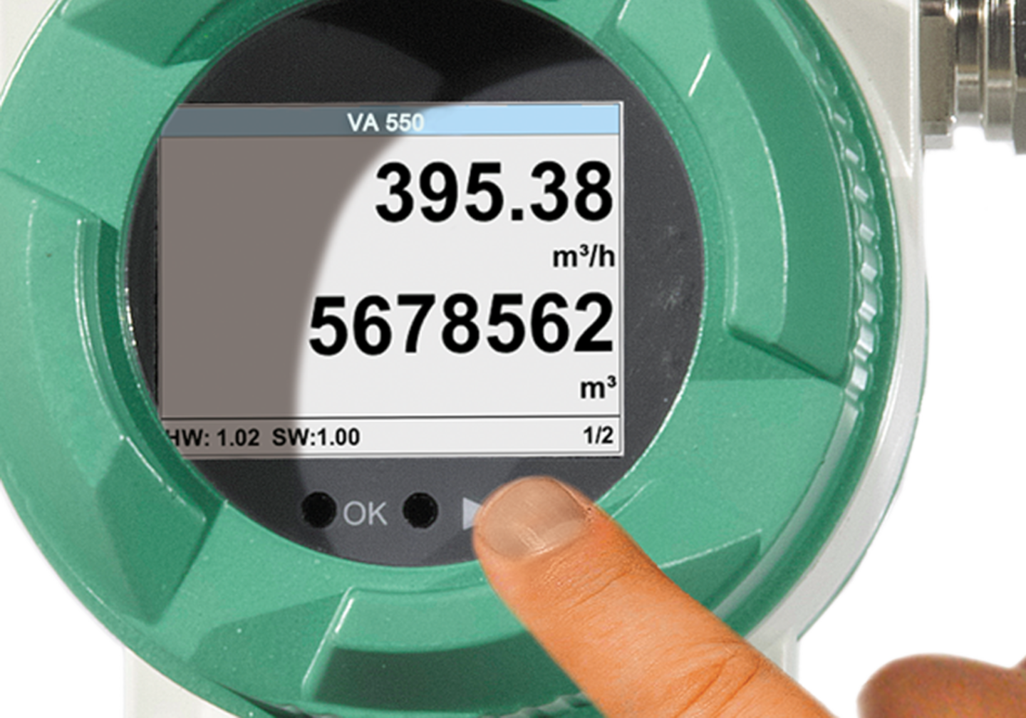 Commissioning and setting of the consumption meter via display