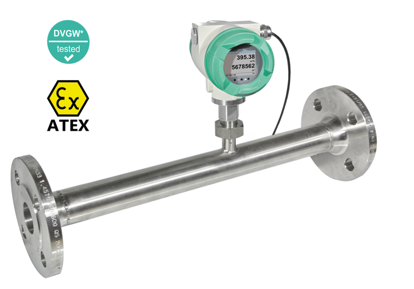 VA 570 - Thermische massaflowmeter met geïntegreerde RVS meetbuis en ATEX- en DVGW-goedkeuring