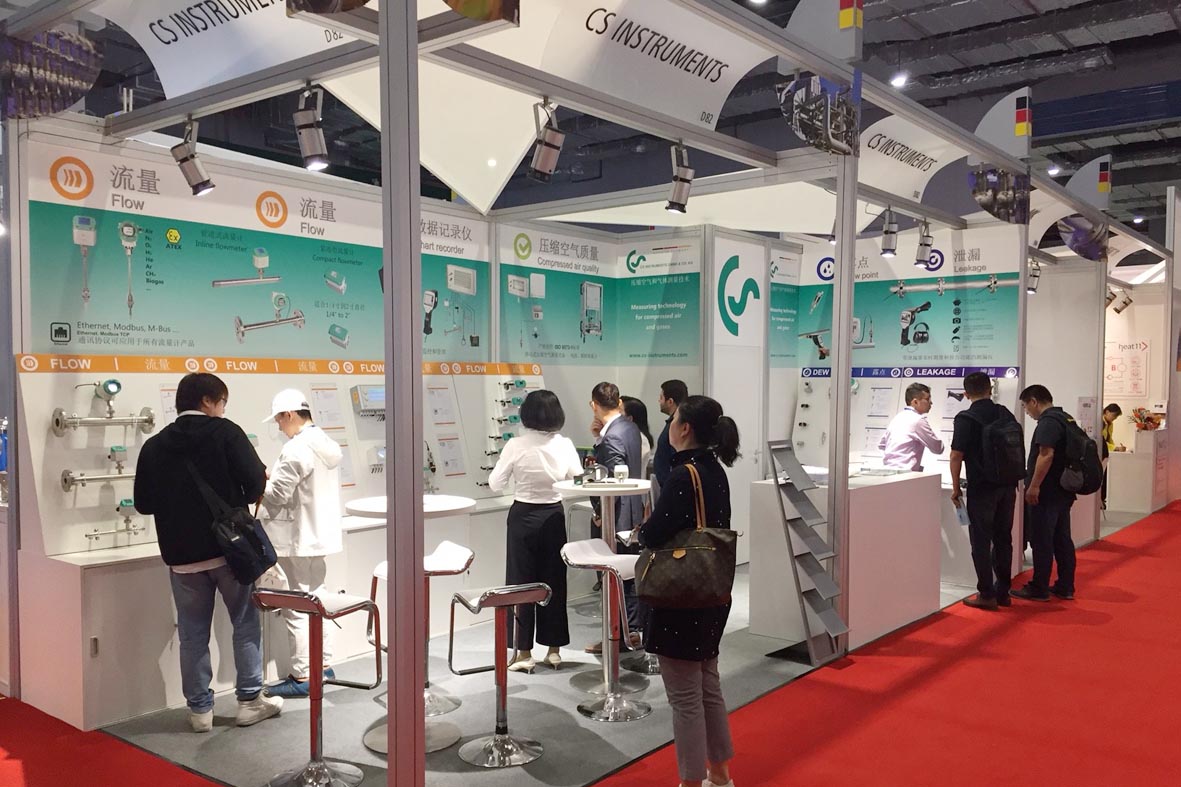 The booth of CS Instruments at the German Pavilion of the AchemAsia 2019