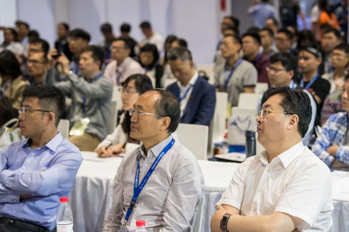 Interested visitors of the fair during a lecture at the AchemAsia 2019