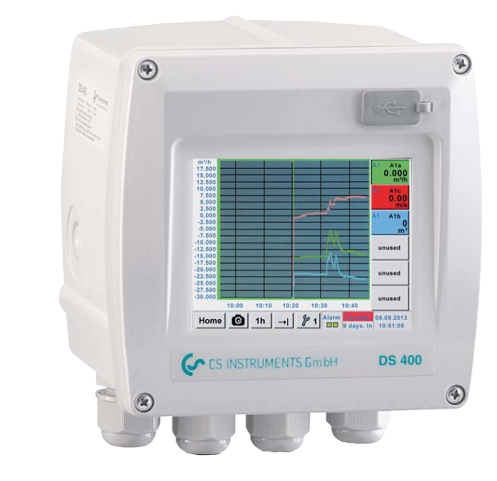 El DS 400 es un registrador gráfico para la medición de aire comprimido y gas.